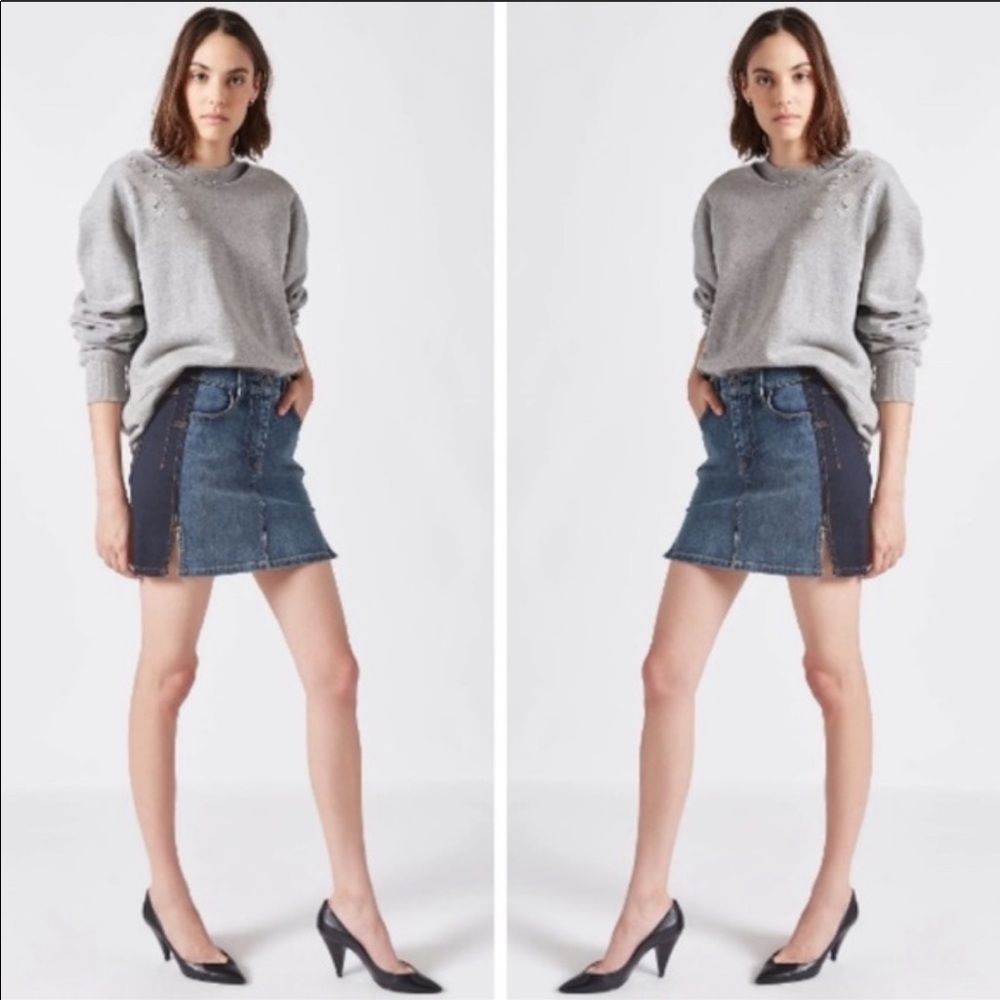 Current/Elliott Mashed Mini Denim Skirt SZ:24 - Picture 4 of 8